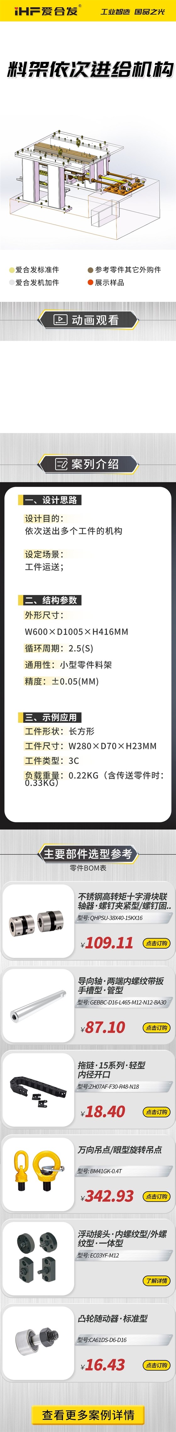 愛合發：案例介紹，料雜架依次進給機構！